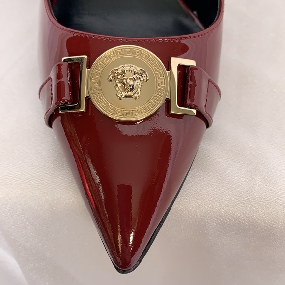 Versace Burgundy High Heels (38.5) - Picture 4 of 8